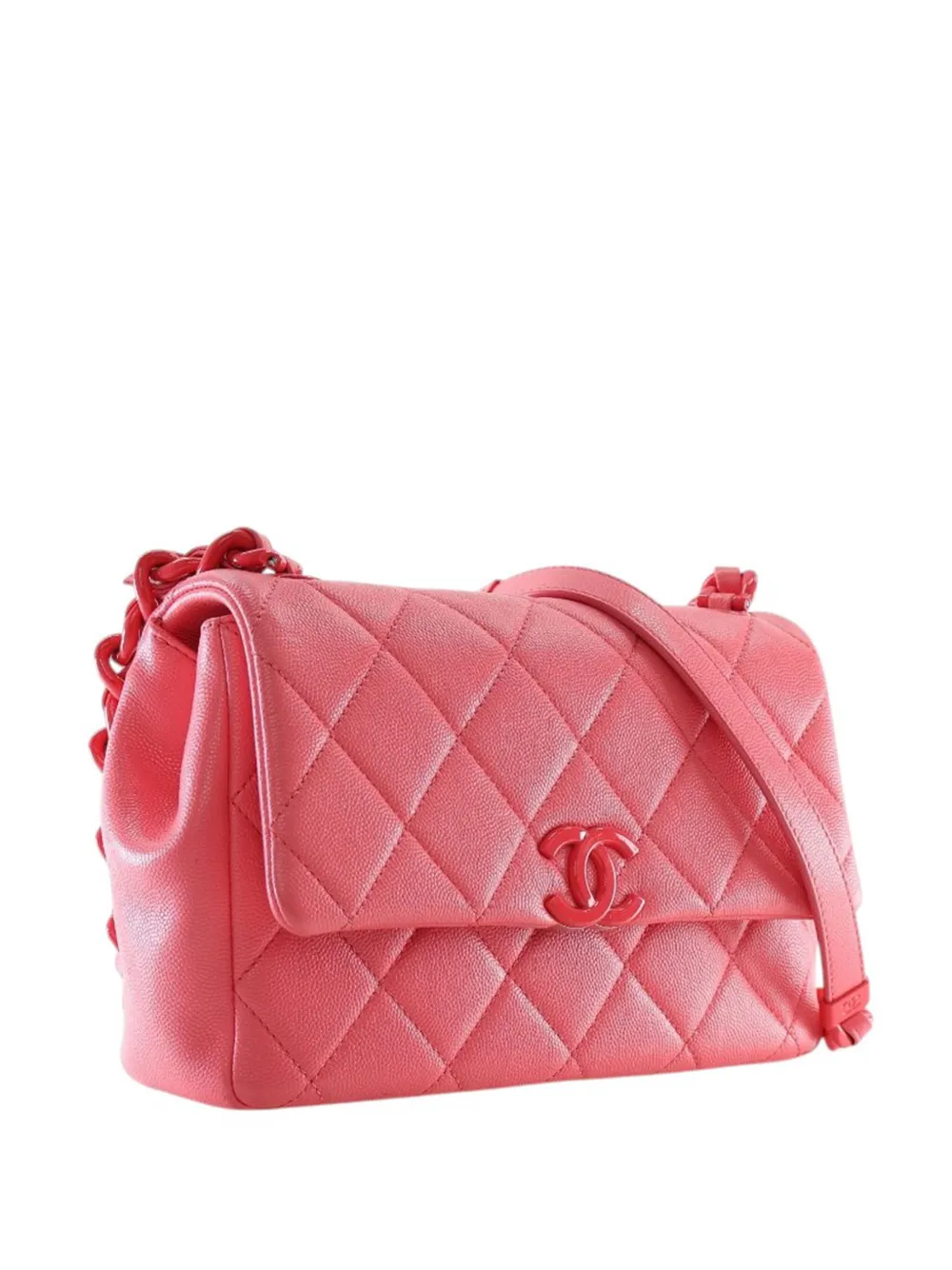 Pre-owned Chanel 2021 Medium Caviar My Everything Flap Crossbody Bag In Pink
