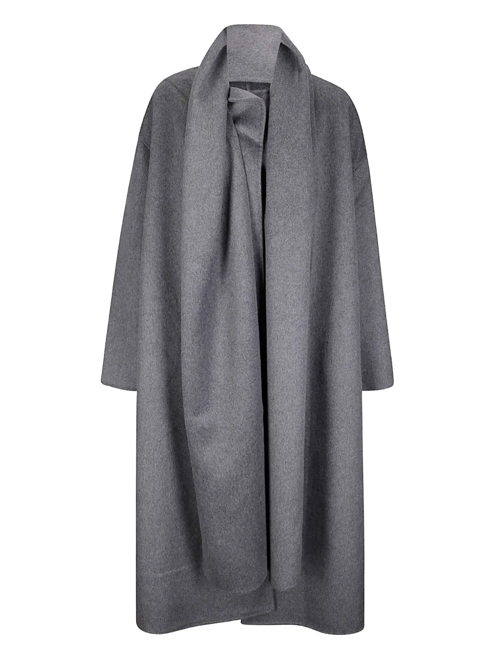 Calvin Klein Scarf-detail Coat In Gray