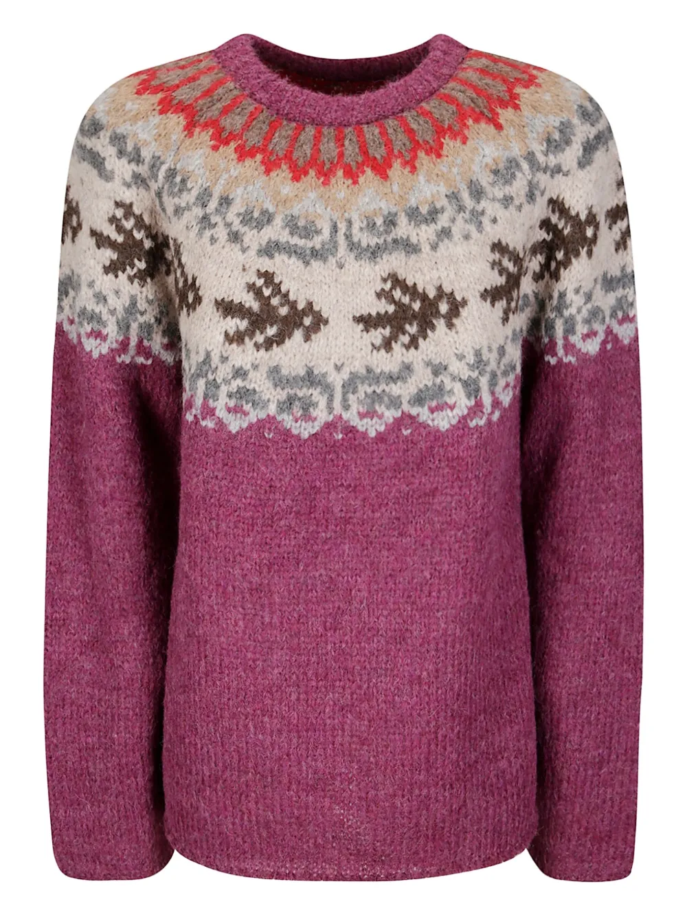 Thibault Van Der Straete Fair Isle Crew-neck Sweater In Pink