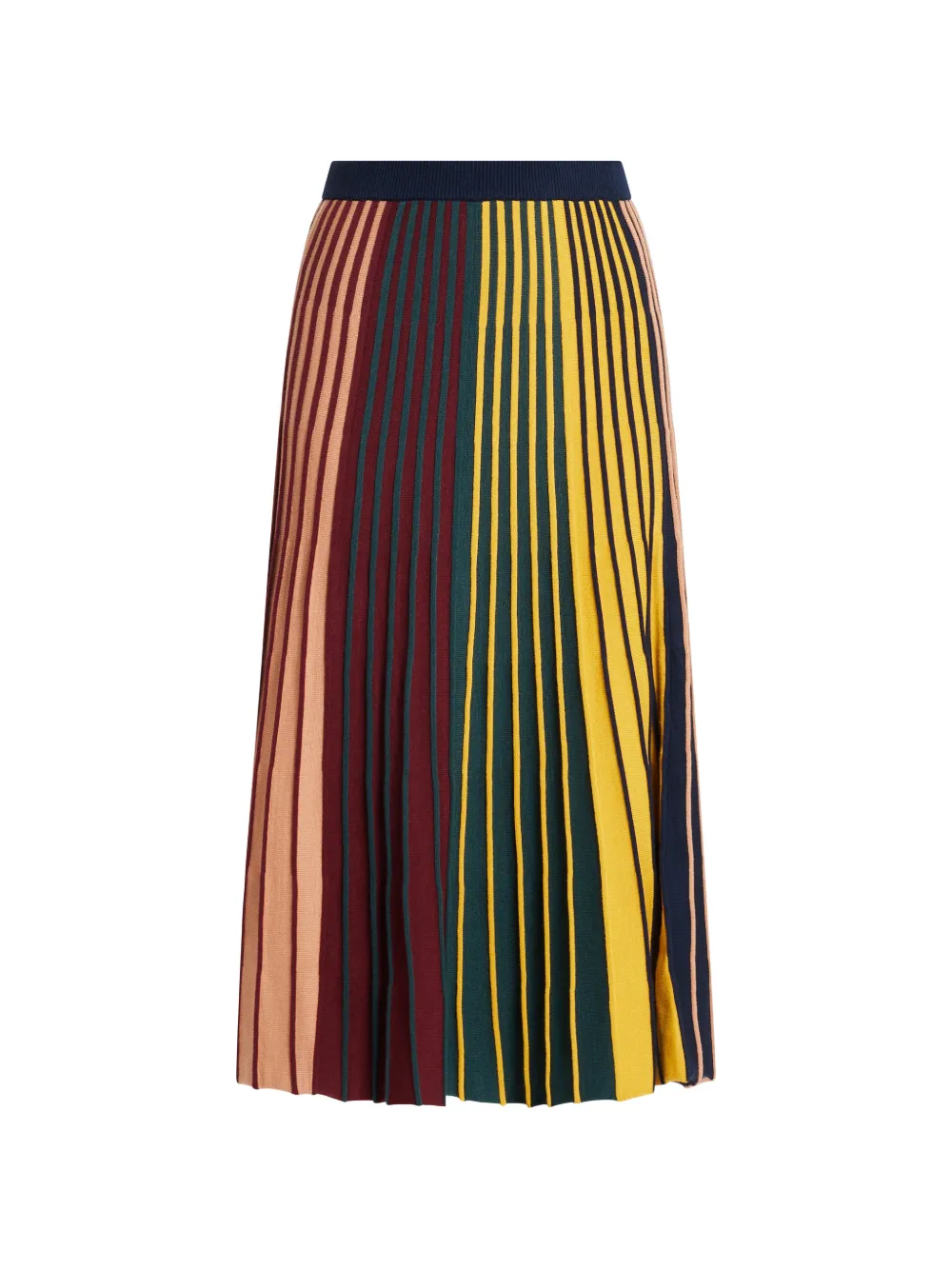 Simon Miller Celia striped pleated midi skirt - Marrone