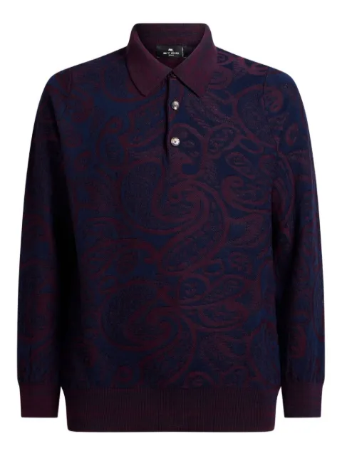 ETRO jacquard wool polo shirt