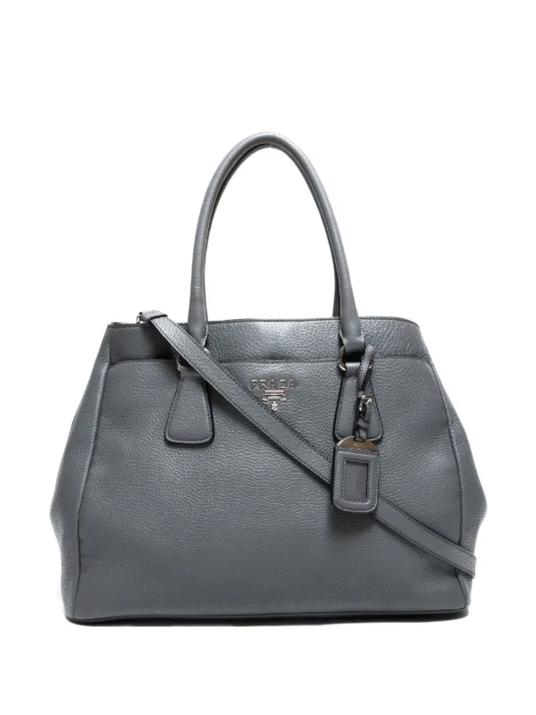 Ladies Handbag Prada Purse Grey Prada Pre-Owned 2000-2020s Leather - Main Image