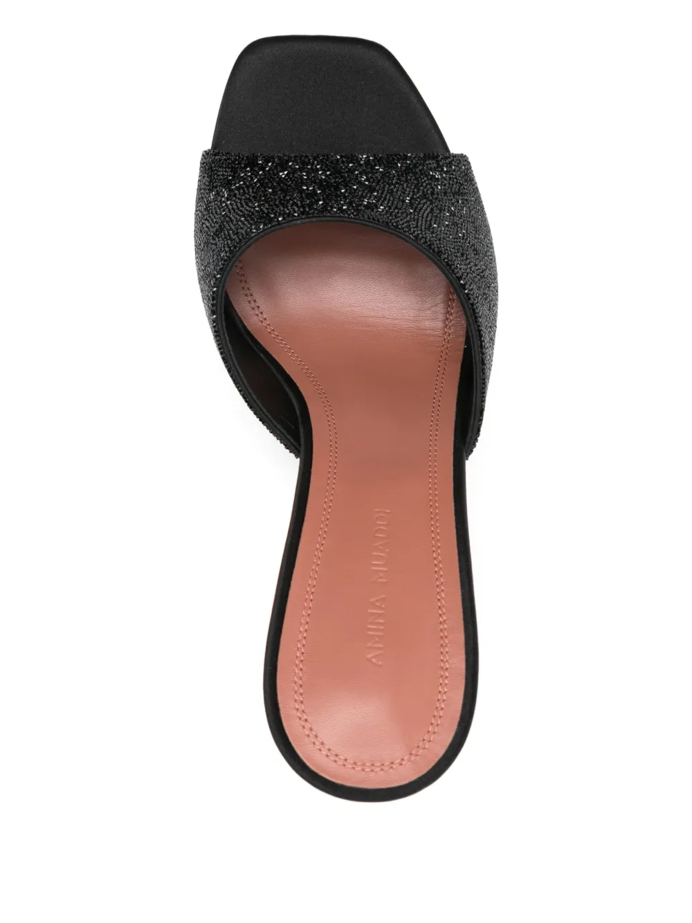 Amina Muaddi 95mm Lupita mules Zwart
