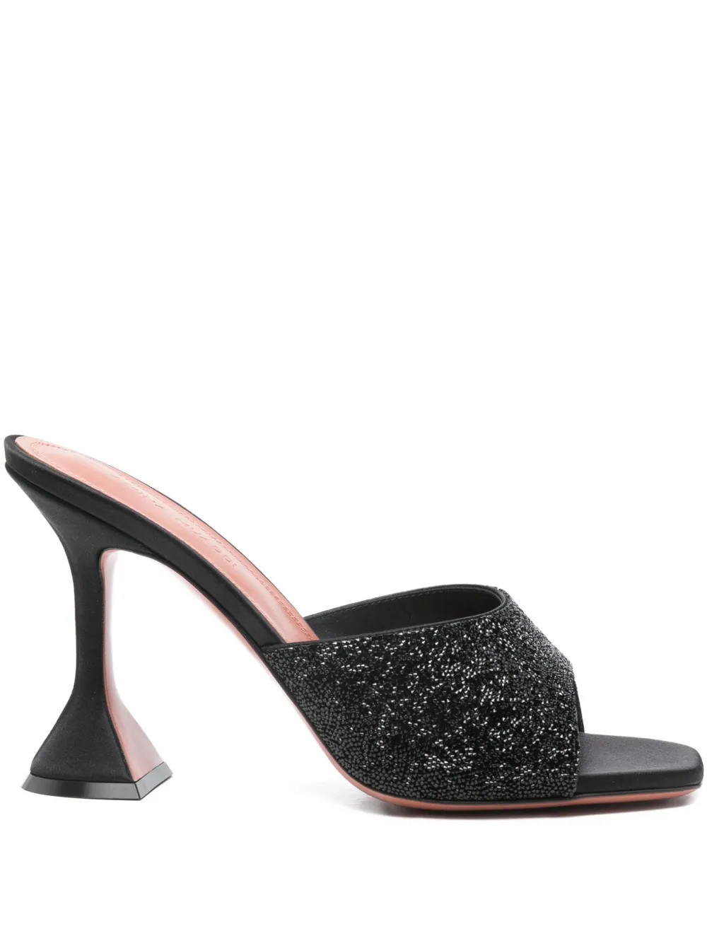 Amina Muaddi 95mm Lupita mules Zwart