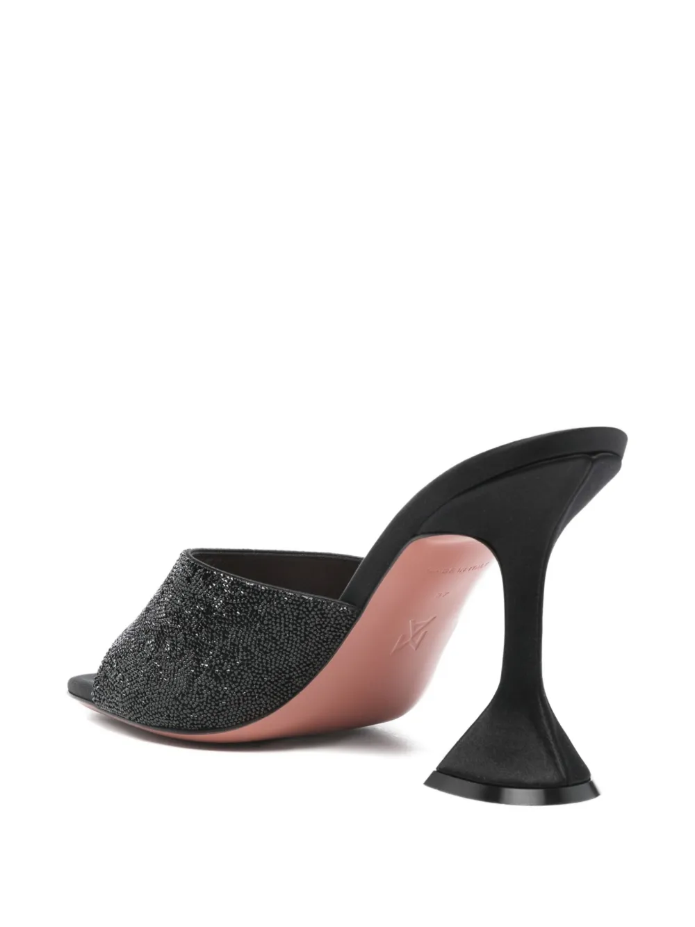 Amina Muaddi 95mm Lupita mules Zwart