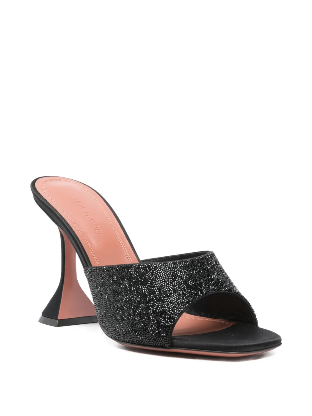 Amina Muaddi 95mm Lupita mules Zwart