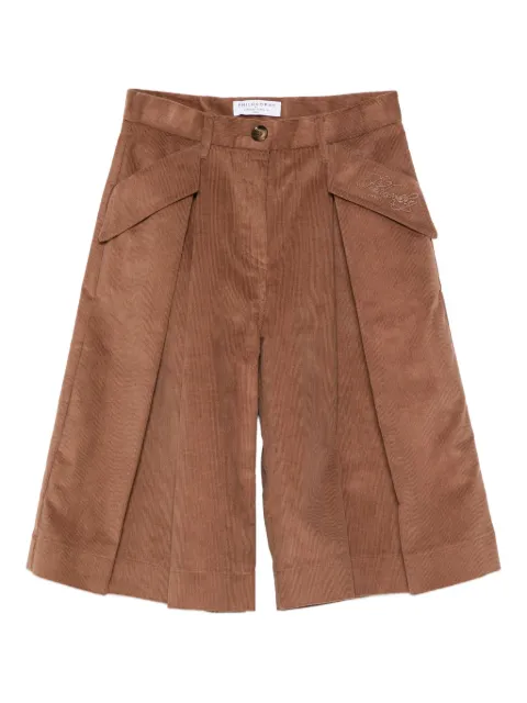 Philosophy Di Lorenzo Serafini Kids شورت مخمل مضلع