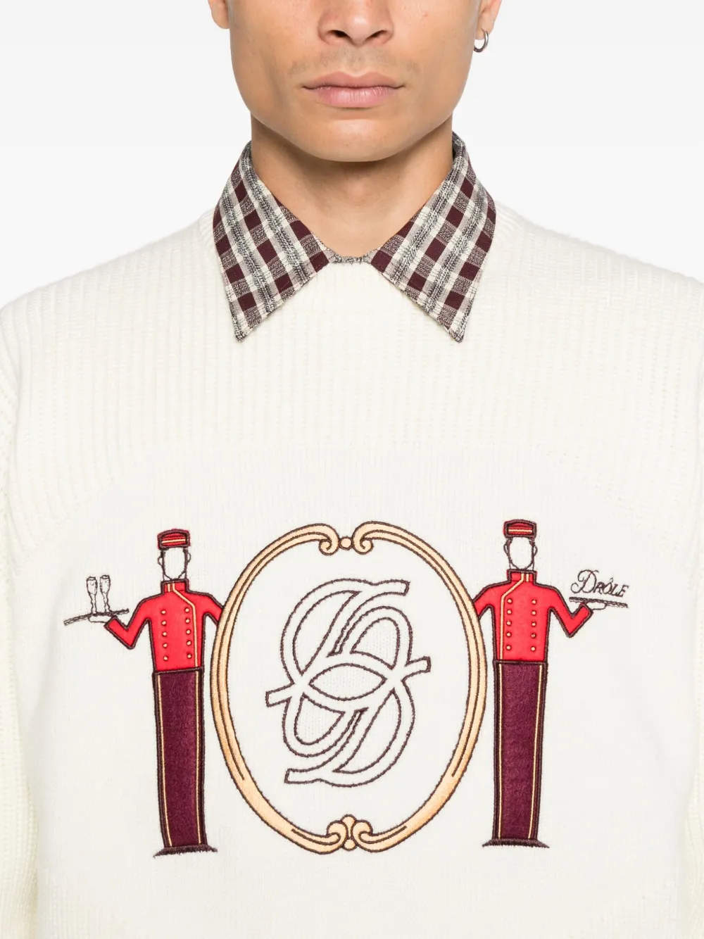 Drôle De Monsieur Groom trui Wit