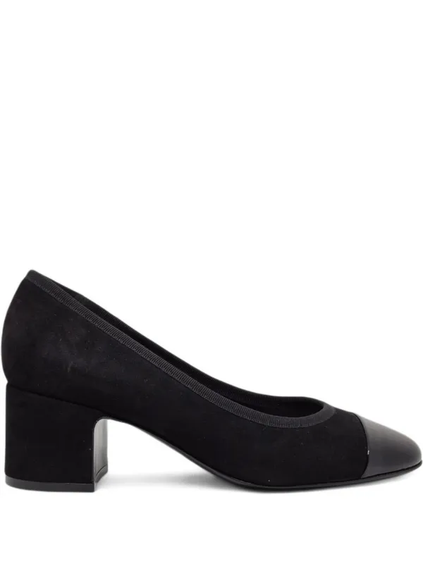 Casadei cap-toe block-heel Pumps Black FARFETCH JO