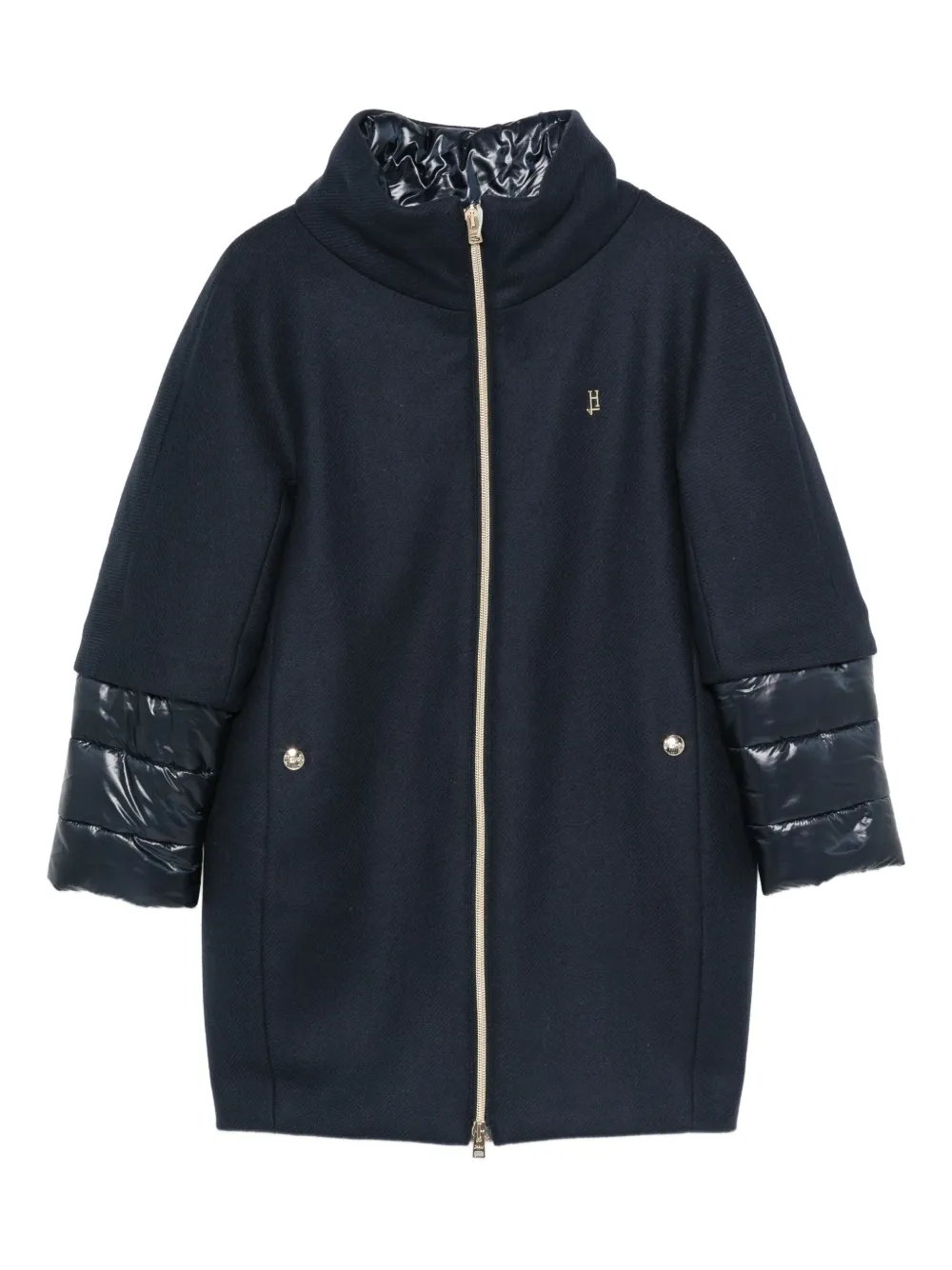 Herno Kids' Padded Long-sleeved Coat In Blue