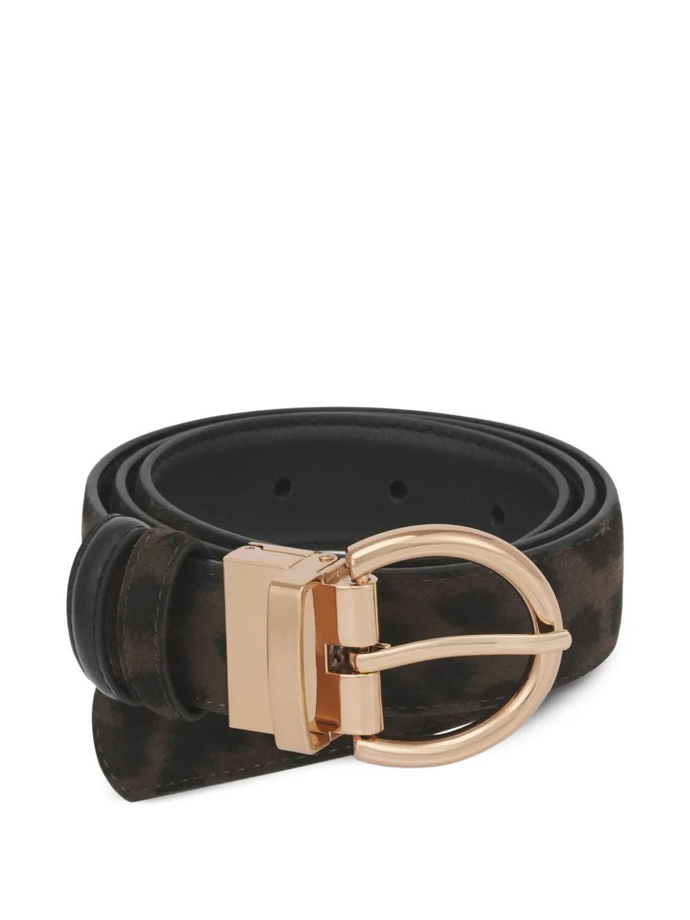 Potamy Animal-pattern Buckle Belt In Gray