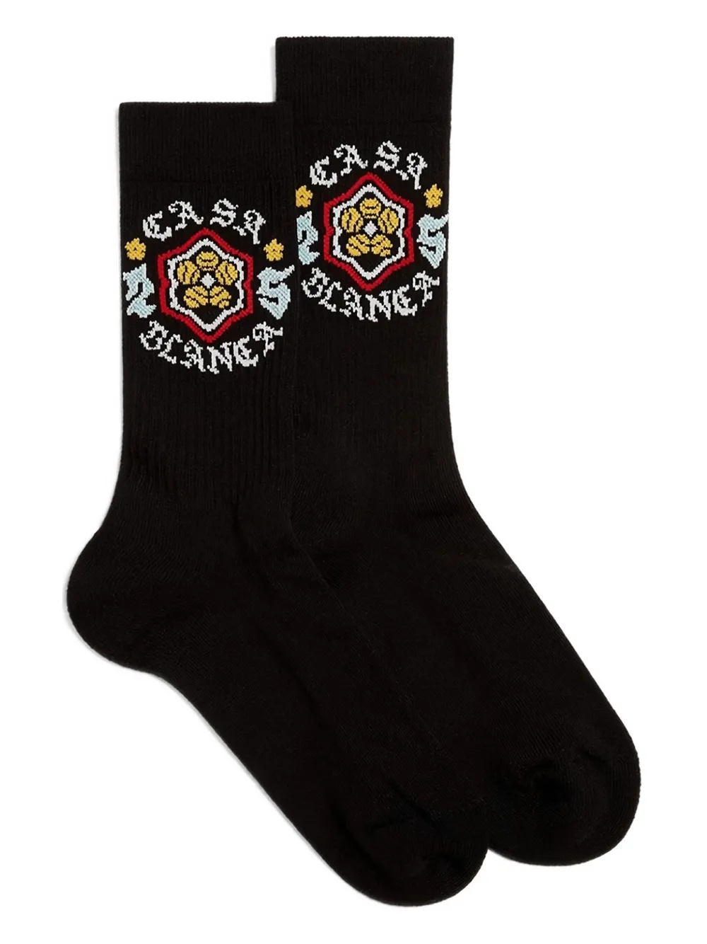 Casablanca Logo-jacquard Socks In Black