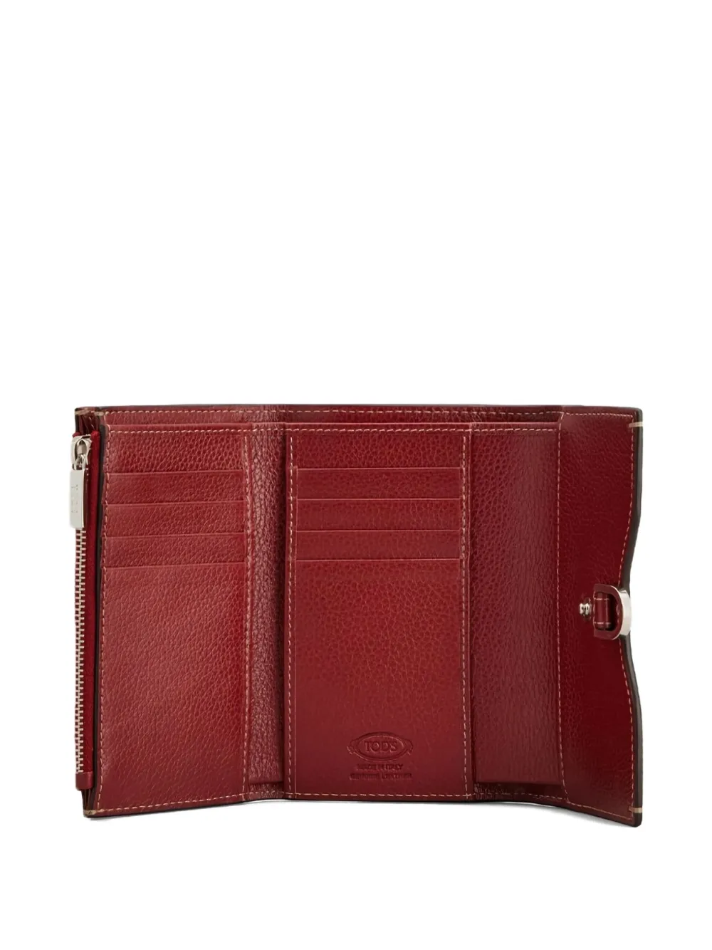 Tod's Leather Wallet In Burgundy