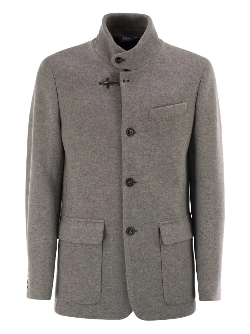 Fay Wool Blend Single Breasted Blazer In Gray