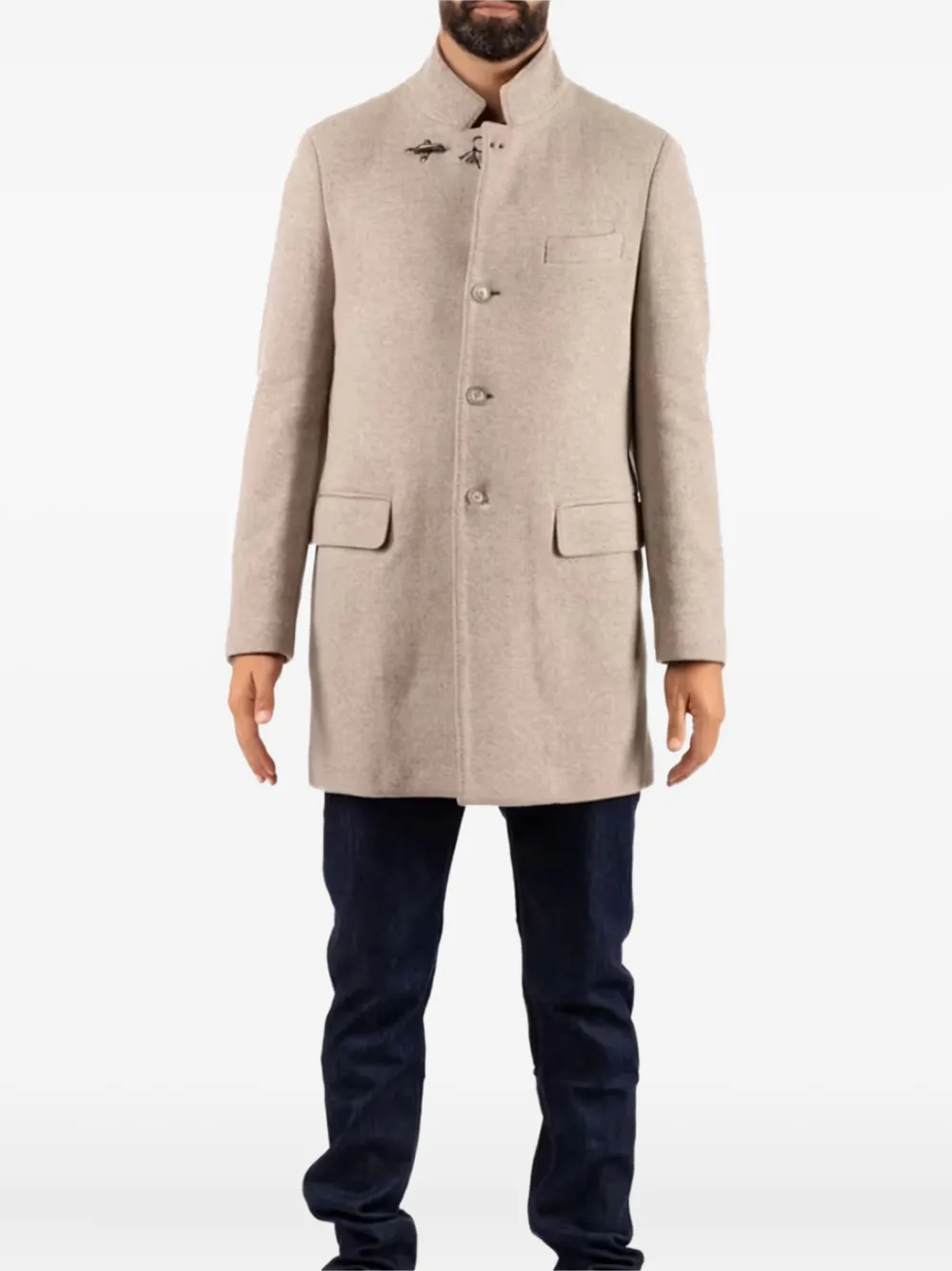 Fay Kaput button-up coat | Neutrals | Image 1