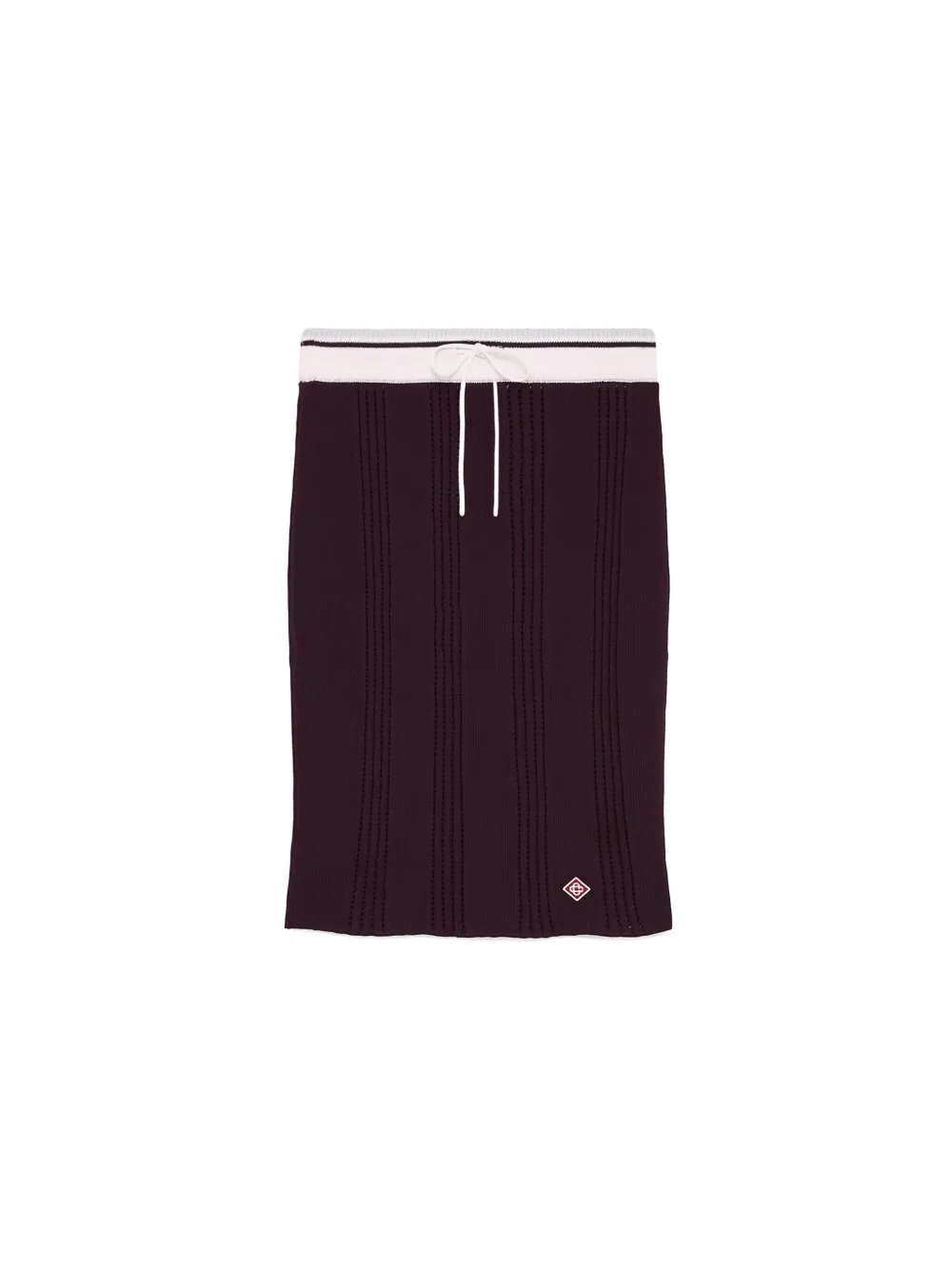 Casablanca ribbed-knit cotton midi skirt - Paars