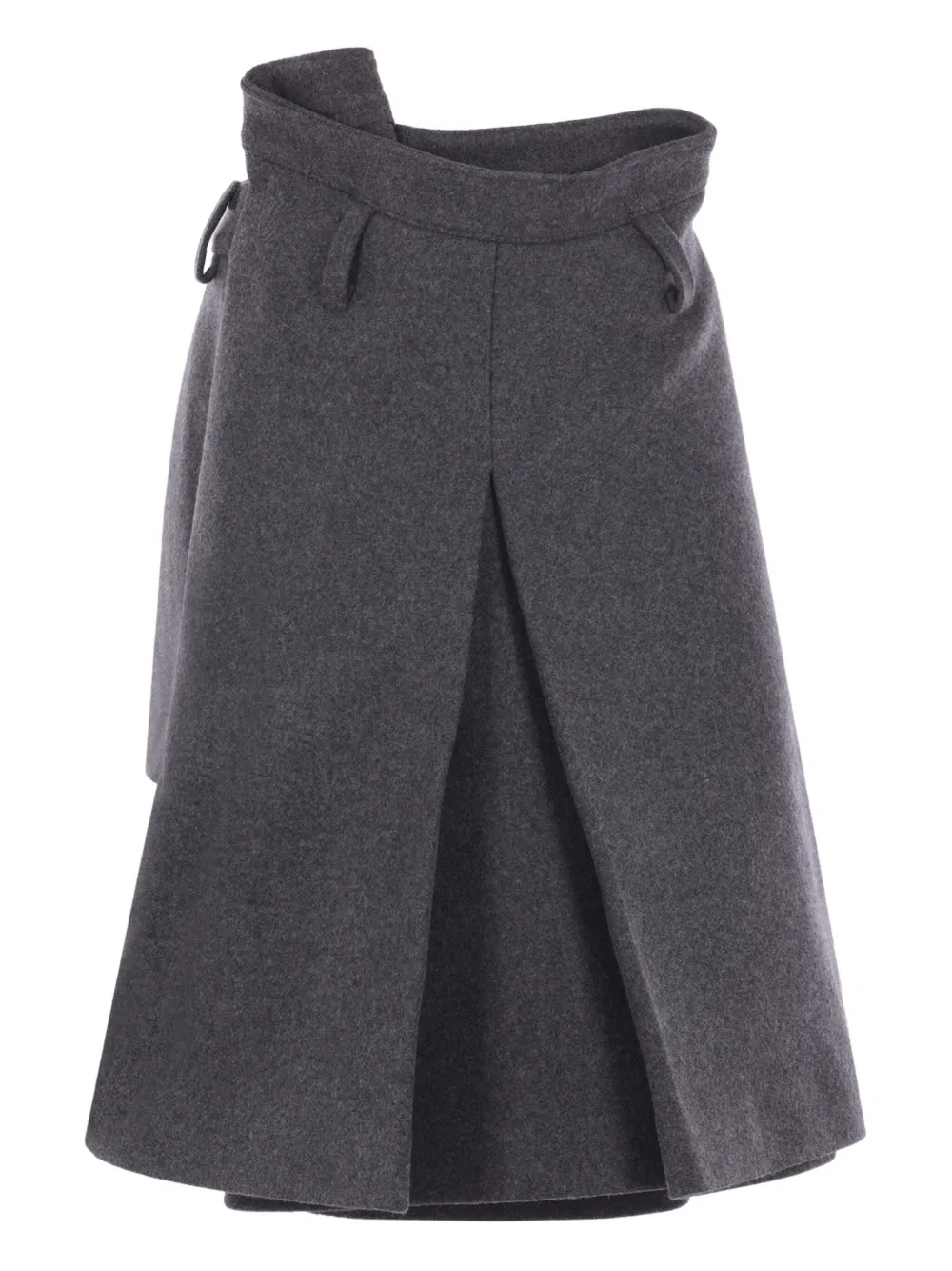 August Barron Asymmetric Wool Skirt In Gray