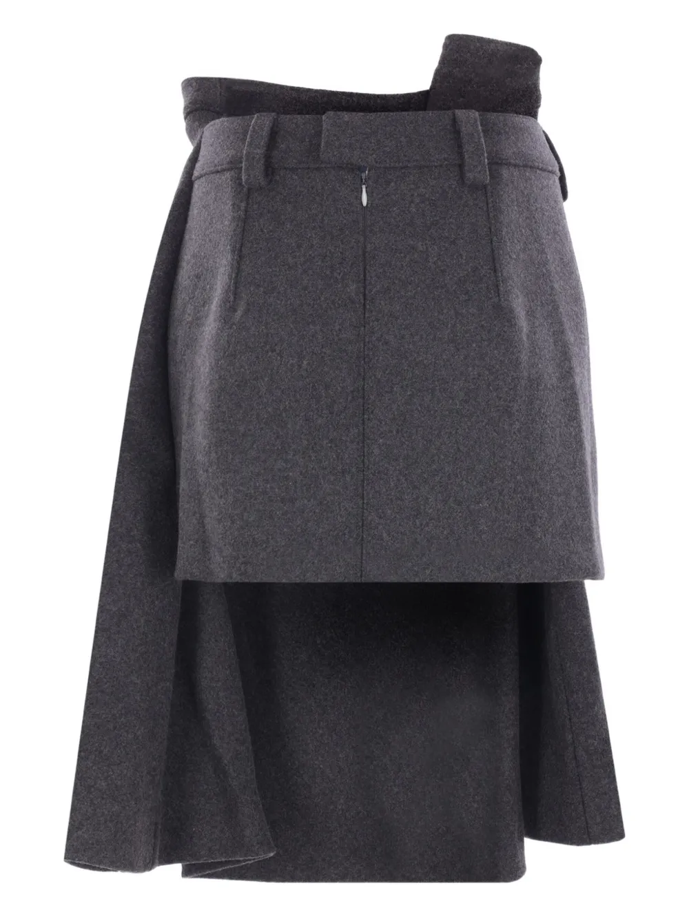 August Barron Asymmetric Wool Skirt In Gray
