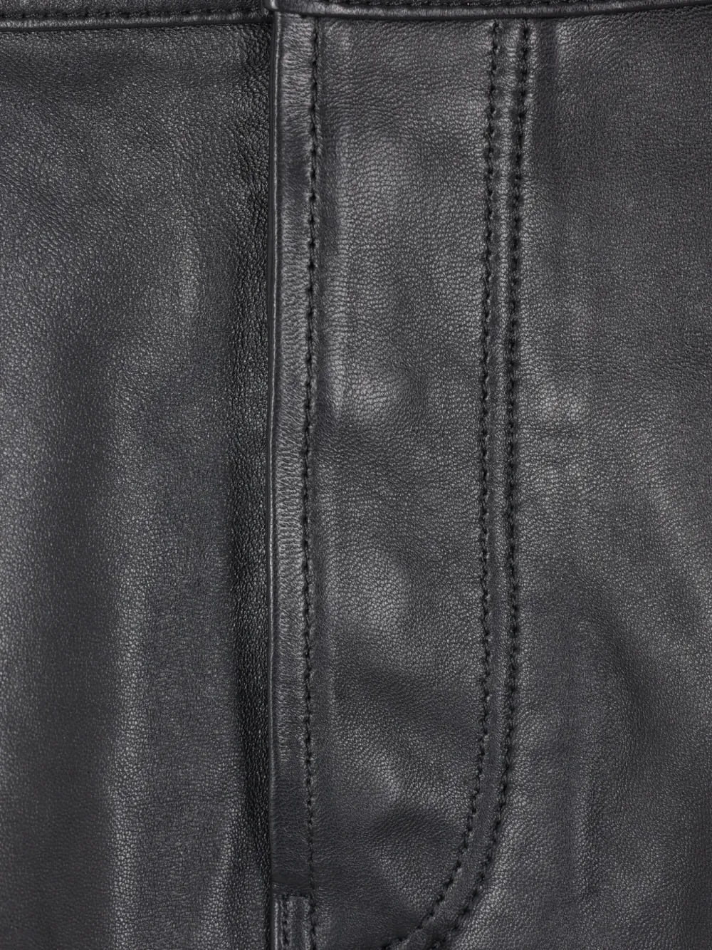 August Barron Side-pockets Leather Shorts In Black