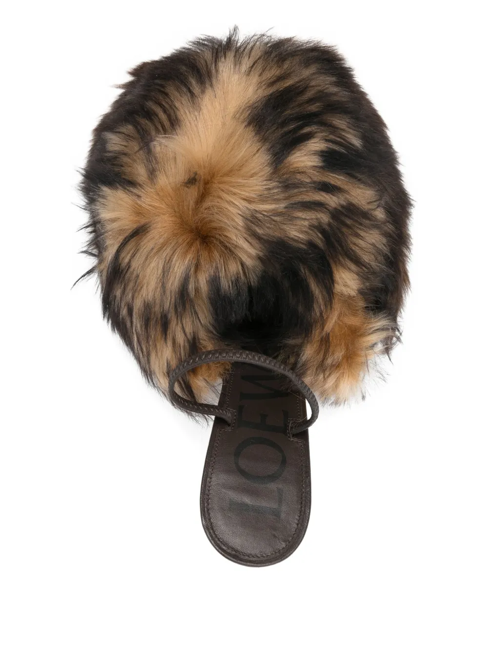 Loewe 90mm Braided-strap Fur Sandals In Brown