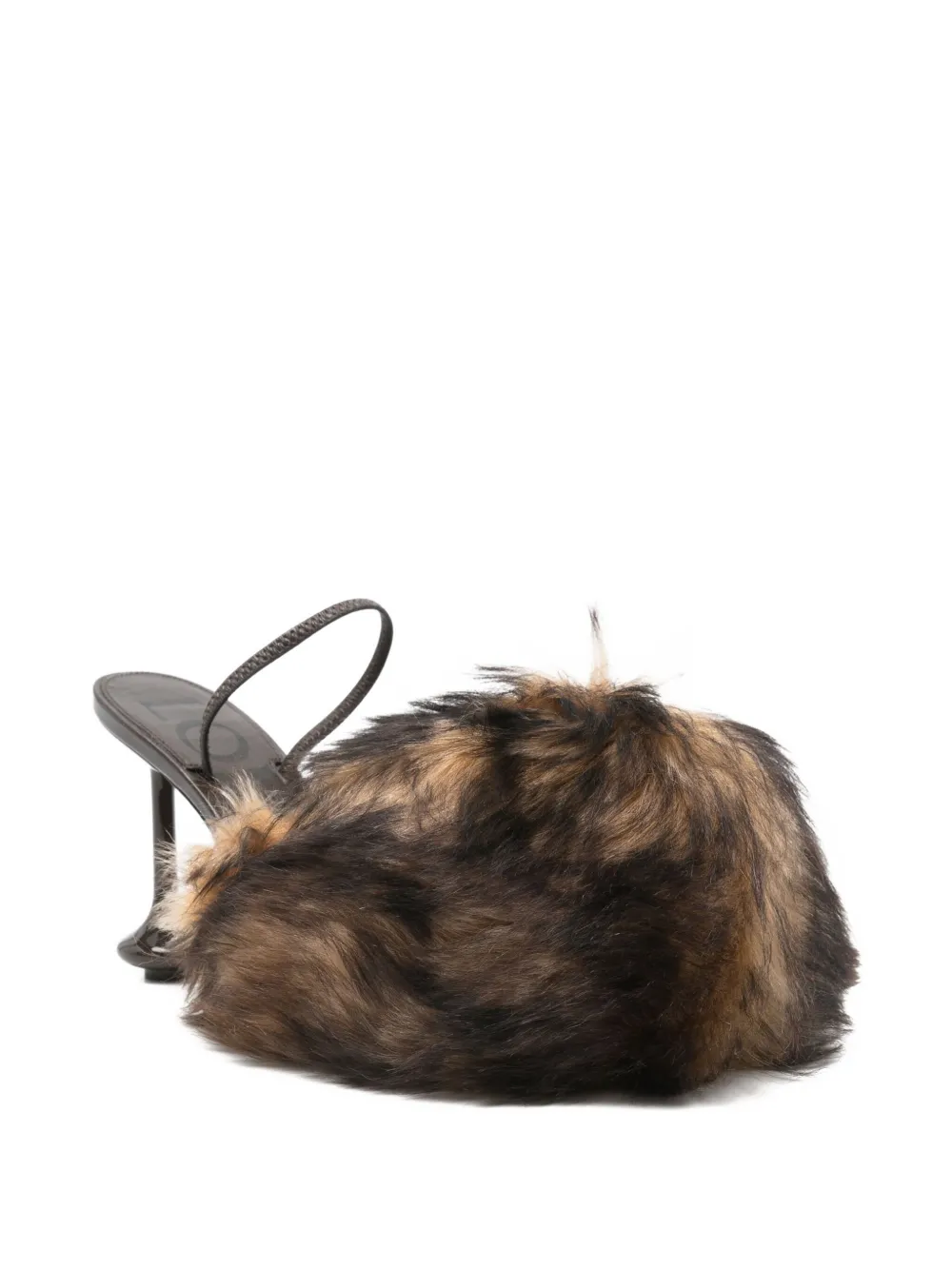 Loewe 90mm Braided-strap Fur Sandals In Brown