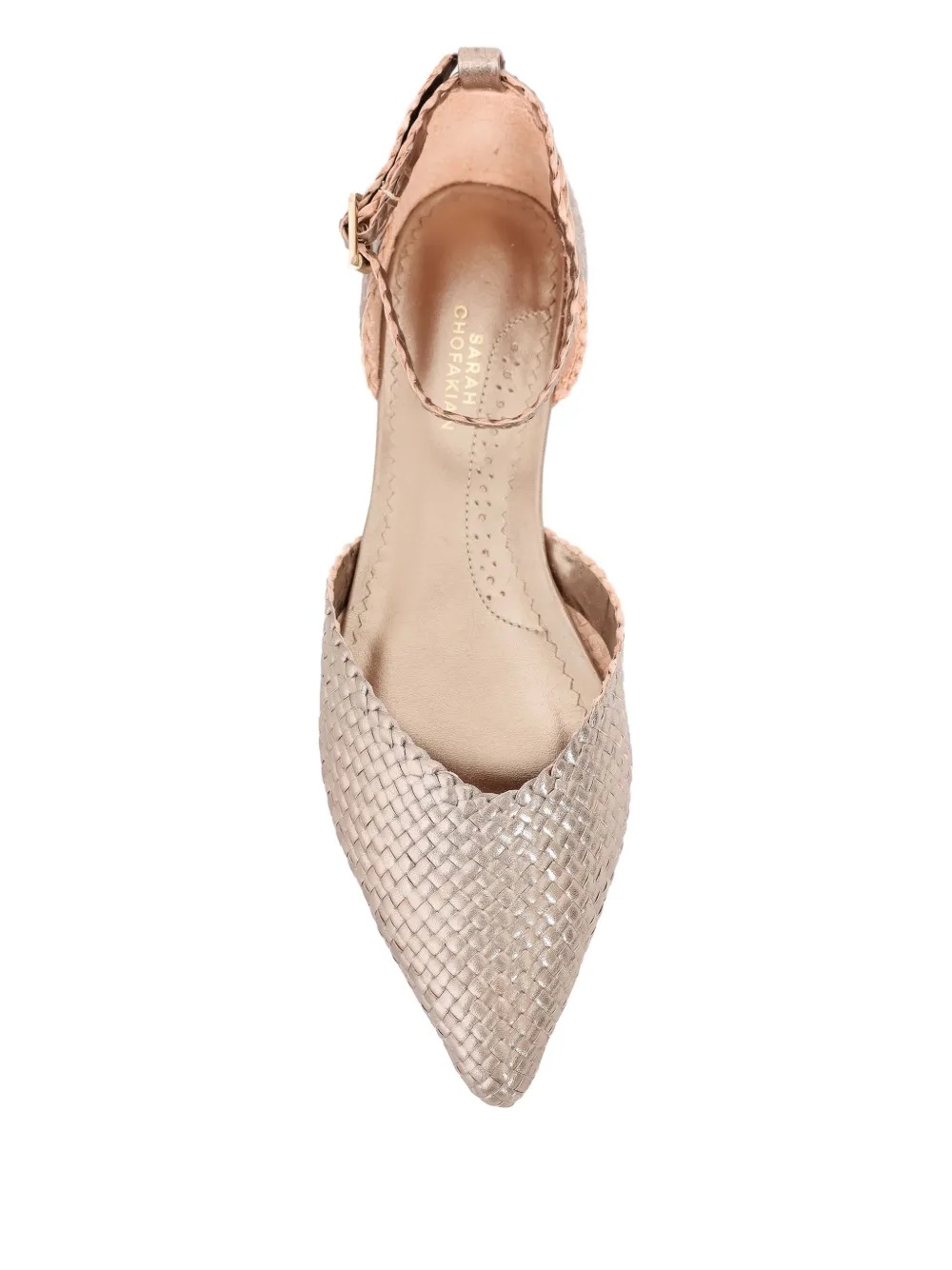 Sarah Chofakian Matcha pumps Goud