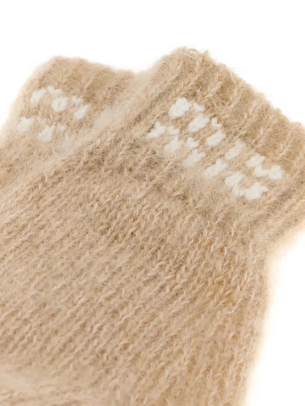 Miu Miu logo-detail gloves - Beige
