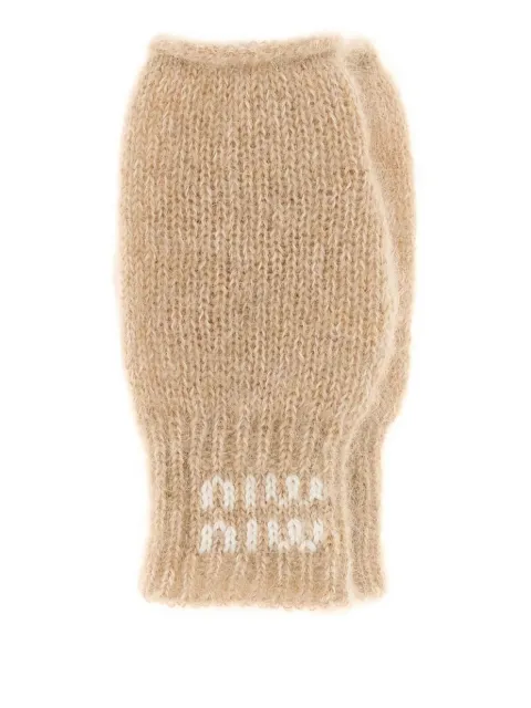 Miu Miu logo-detail gloves