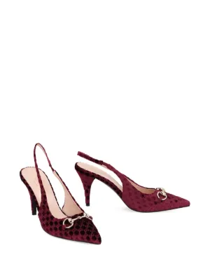 グッチのパンプス グッチ シニョリーア〕スリングバック パンプス ・ブラック