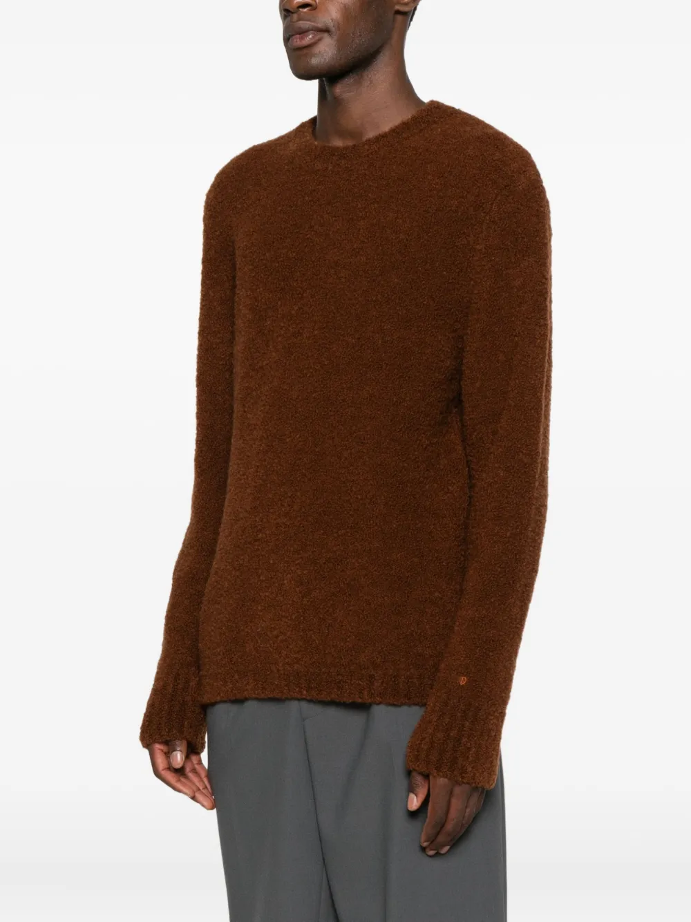 Seven Gauge Crew-neck Jumper In Brown