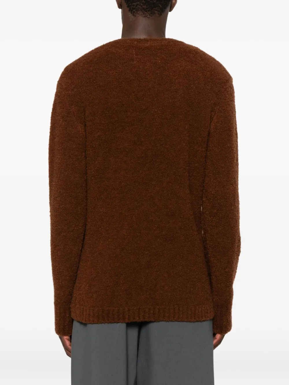 Seven Gauge Crew-neck Jumper In Brown