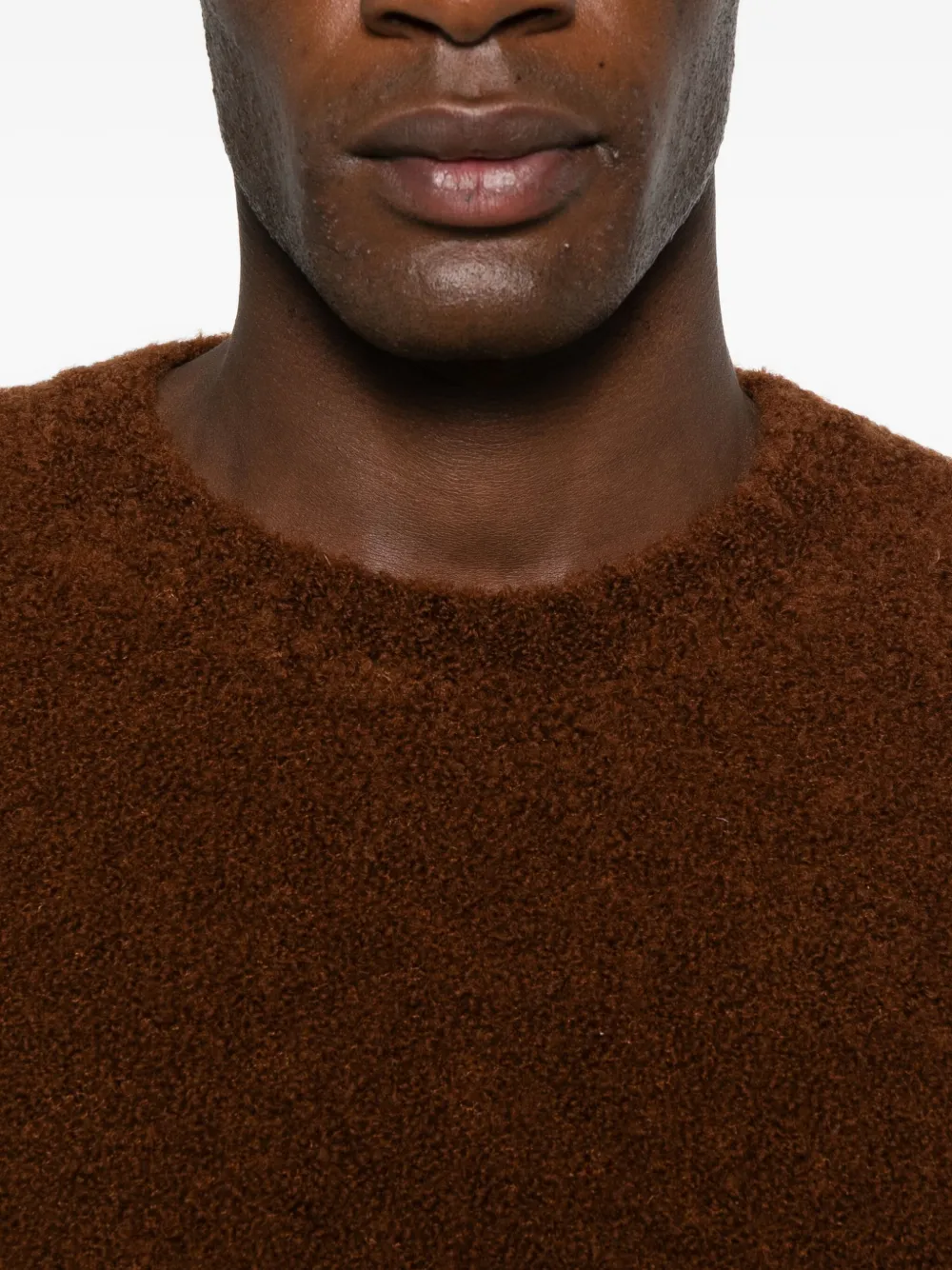 Seven Gauge Crew-neck Jumper In Brown