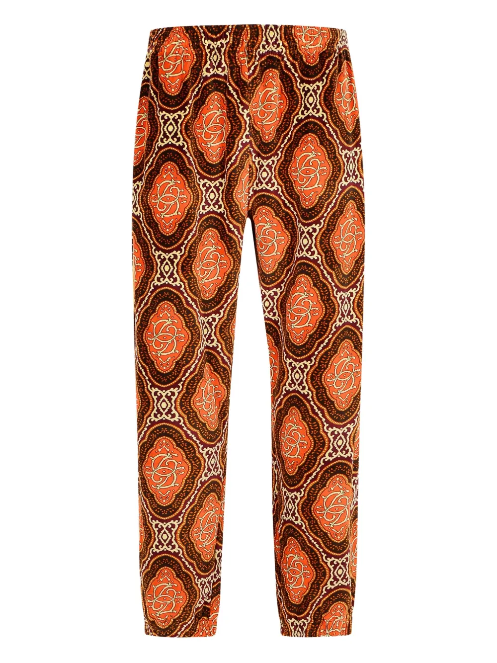 Drôle De Monsieur Fluwelen straight broek met print Bruin