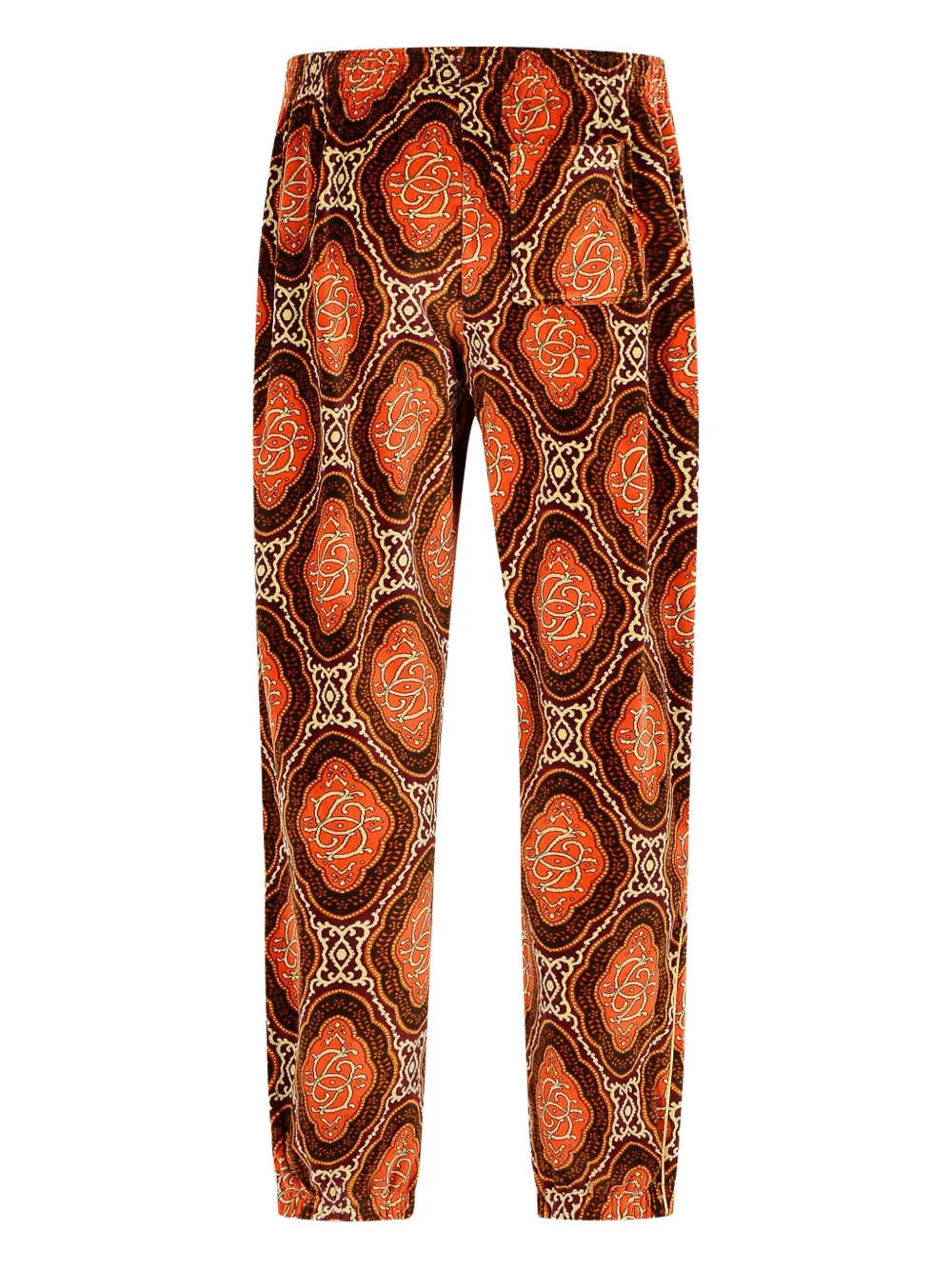Drôle De Monsieur Fluwelen straight broek met print Bruin