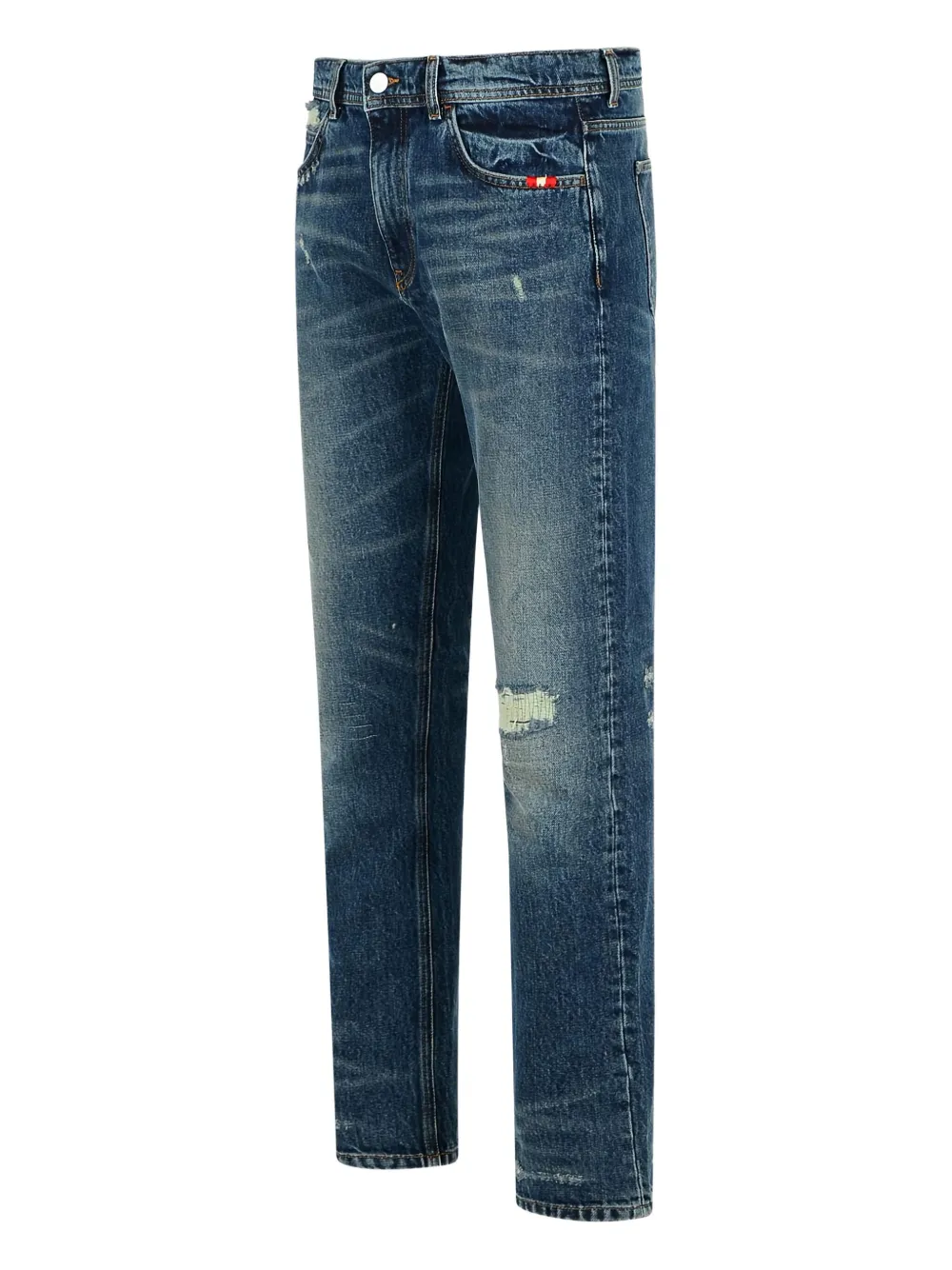 AMISH David gerafelde regular & straight jeans Blauw