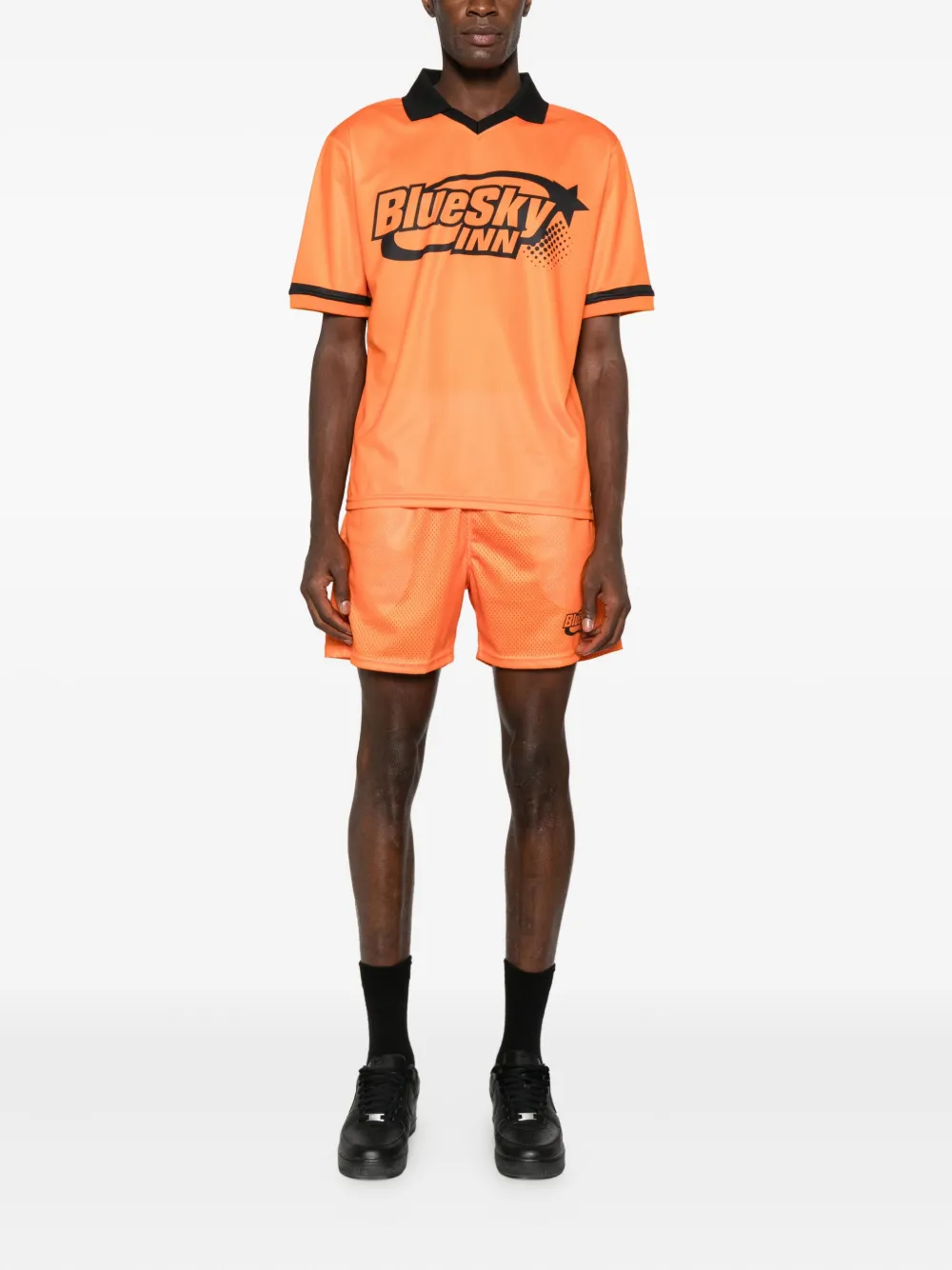 BLUE SKY INN Voetbalshorts met logoprint Oranje
