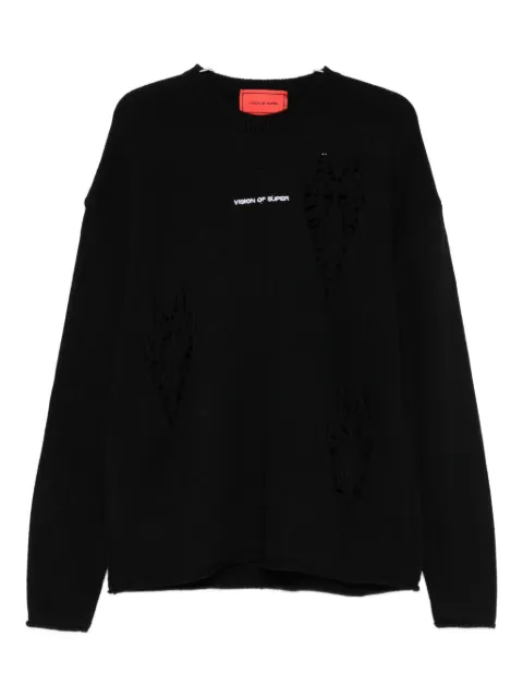Vision Of Super distressed-effect sweater