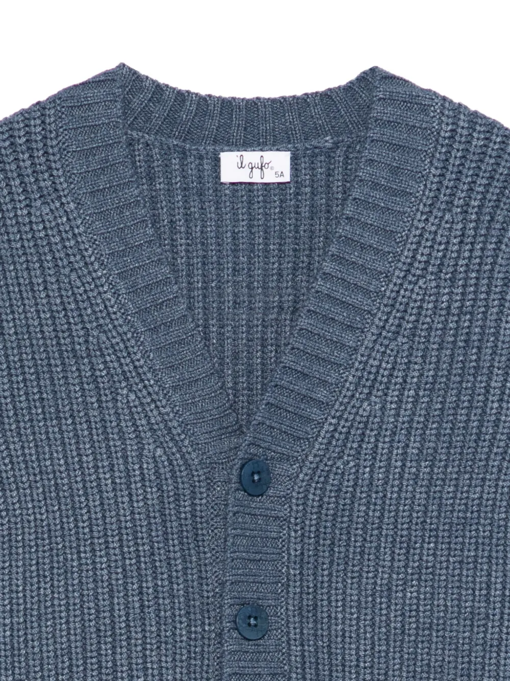 Il Gufo Ribgebreid vest Blauw