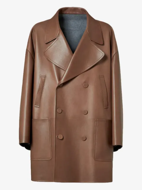 FENDI double-breasted lambskin coat