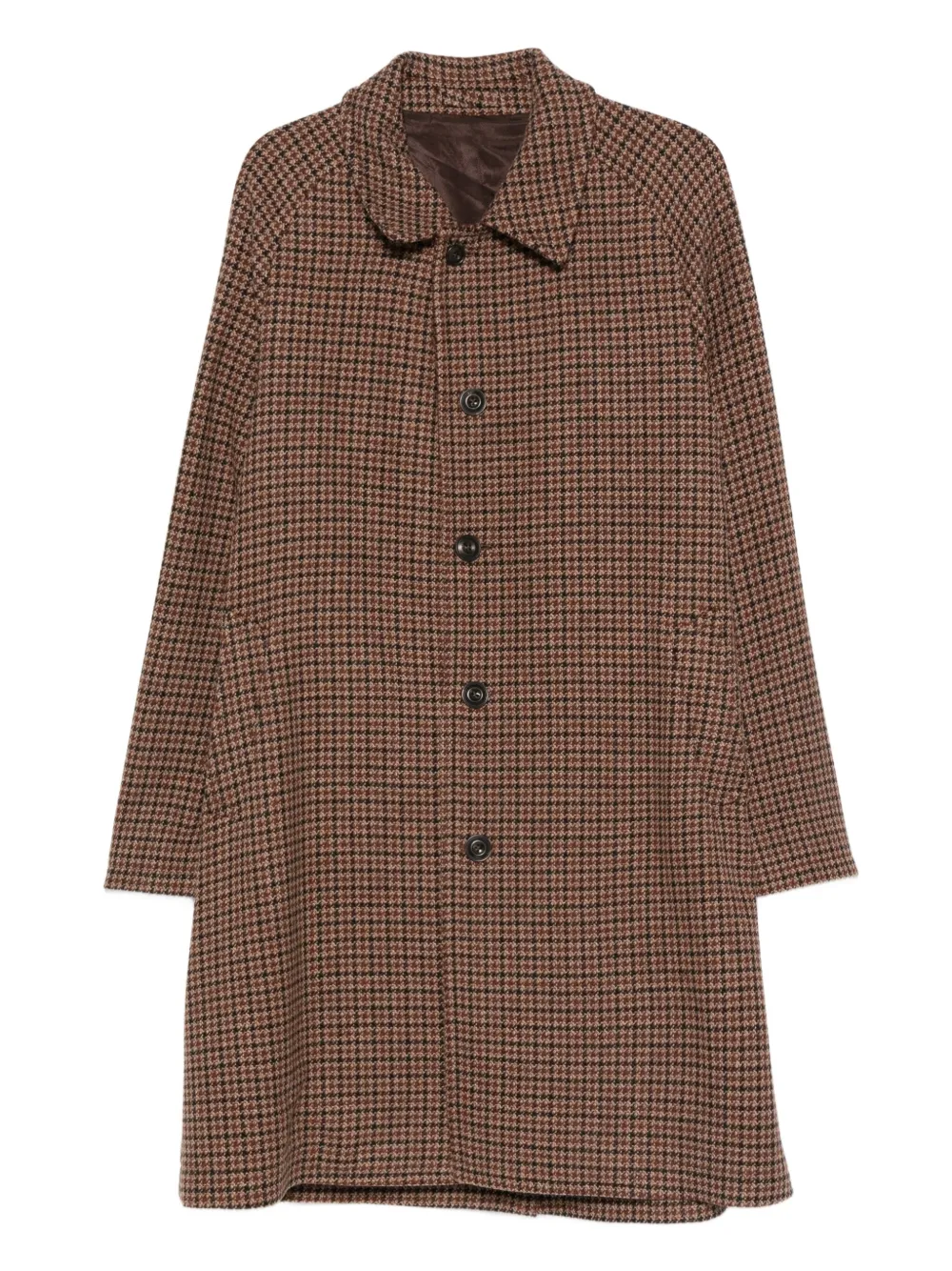 LUIGI BIANCHI MANTOVA houndstooth-pattern button coat | Brown | Image 1