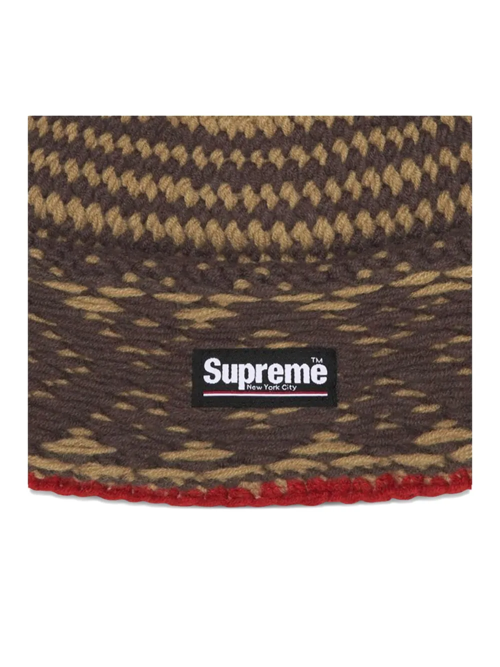 Supreme Logo-patch Beanies Hat In Burgundy