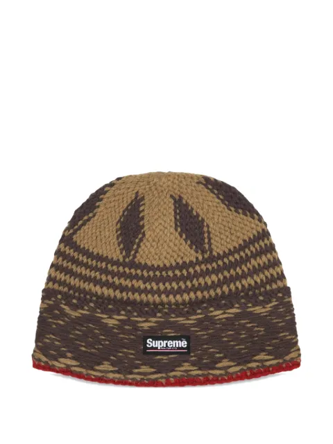 Supreme logo-patch beanies hat
