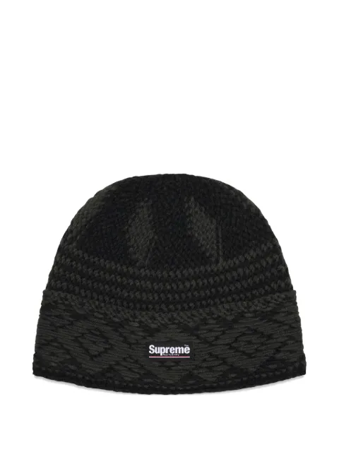 Supreme logo-patch beanies hat