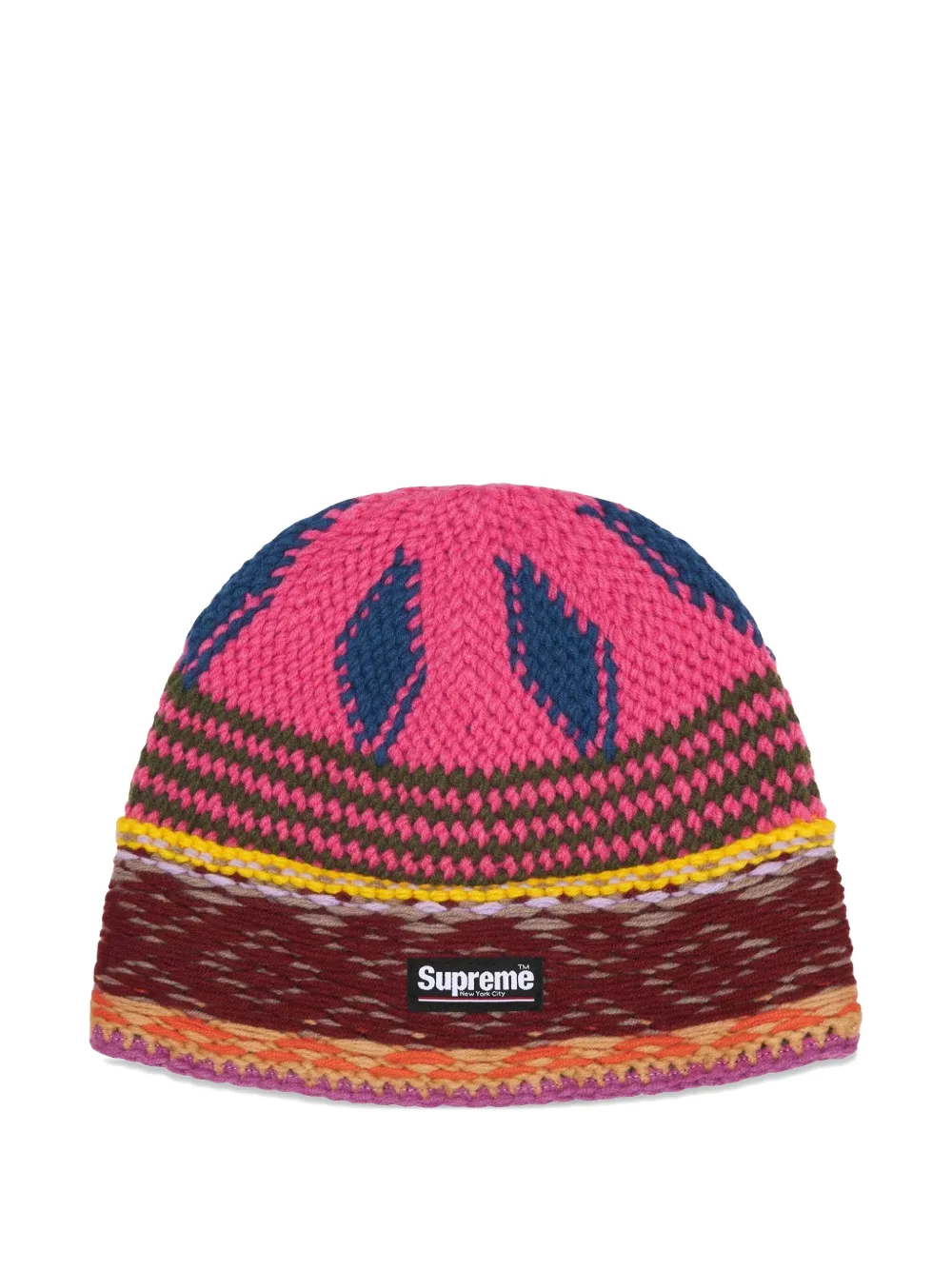 Supreme logo-patch beanies hat | Pink | Image 1