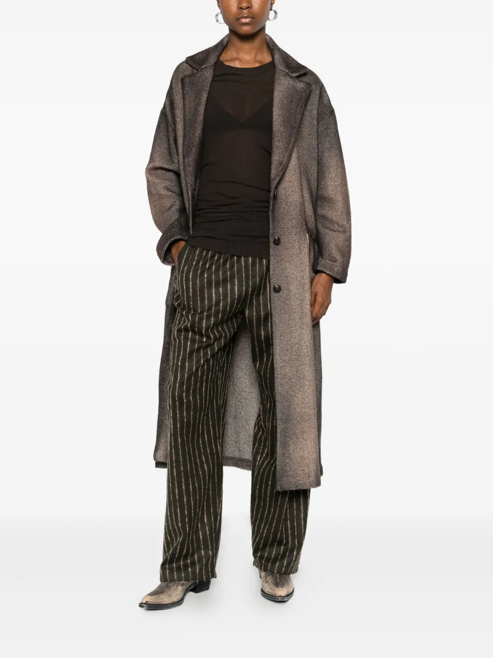 Avant Toi Wool Single-breasted Coat In Brown