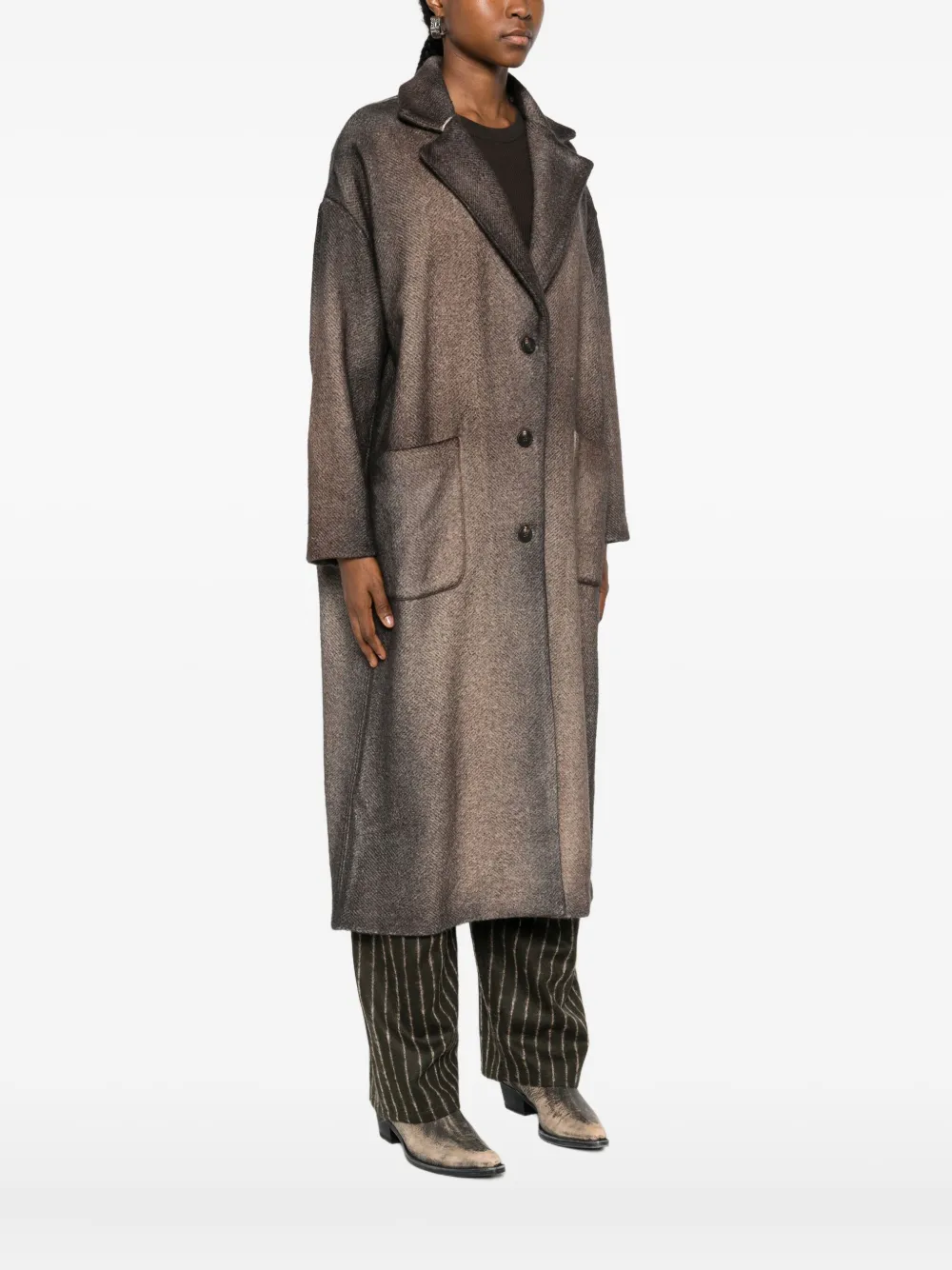 Avant Toi Wool Single-breasted Coat In Brown
