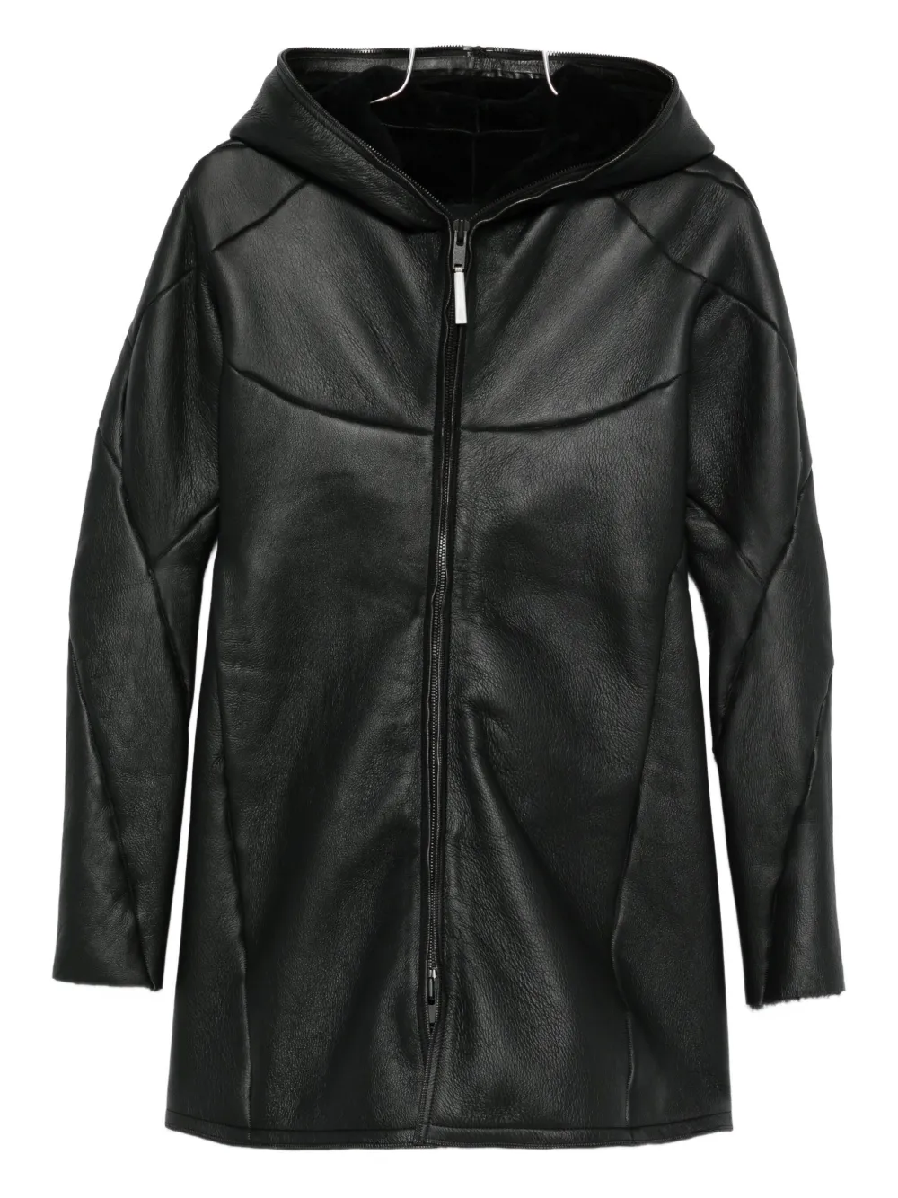 Isaac Sellam Experience Hooded Panelled Coat In Black