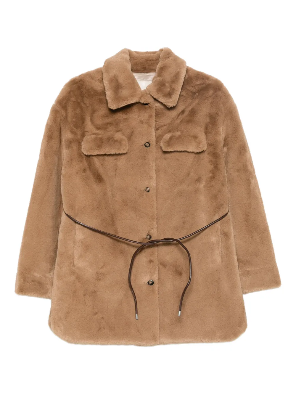 Molliolli Ashley Faux Fur Jacket In Brown
