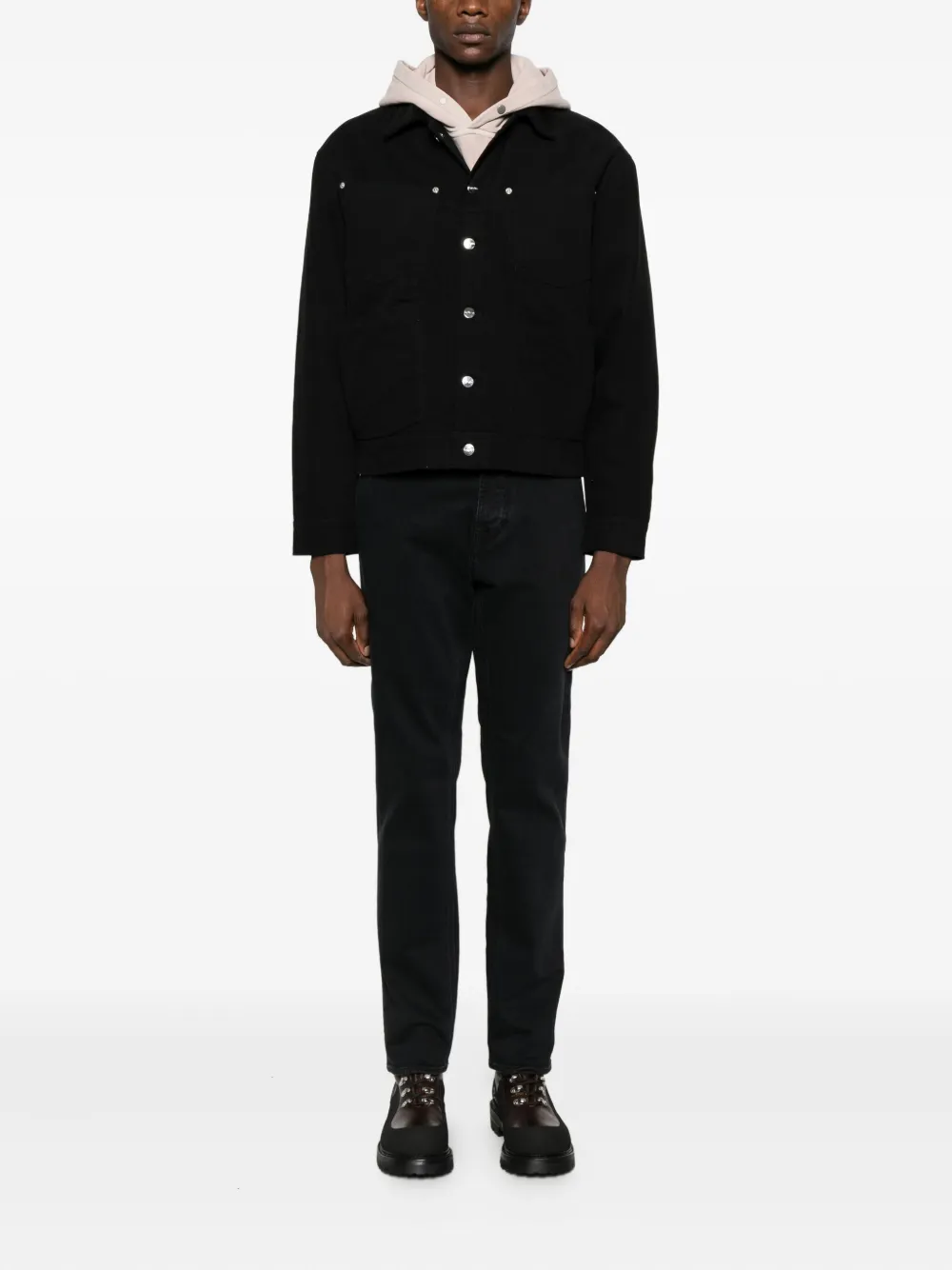 Stone Island logo-patch jeans - Zwart