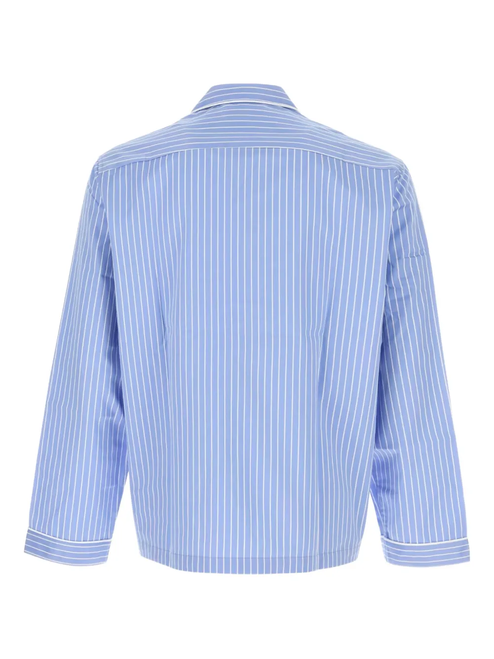 Tekla Embroidered Cotton Sateen Shirt In Blue